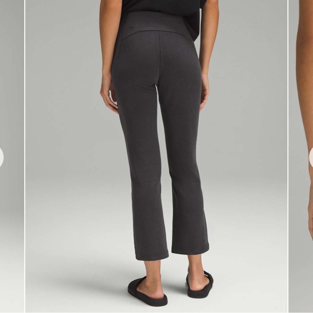 Lululemon Ribbed Softstream Zip Leg High Rise Cropped Pants 25” - Picture 4 of 11